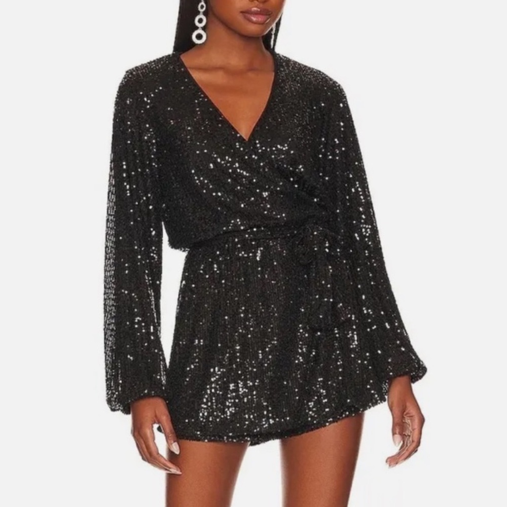 Free People, NWT, Navy Blue Sequin Romper.